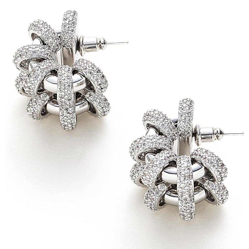 imageCParavano 18K Gold ampamp Sterling Silver Hoop Earrings for WomenEARRING48