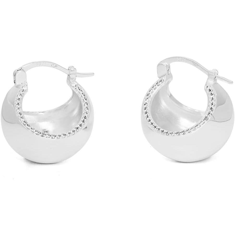 imageCParavano 18K Gold ampamp Sterling Silver Hoop Earrings for WomenEARRING66SILVER