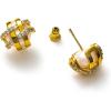 C.Paravano 18K Gold Earrings Studs Stud Earrings for Women Hypoallergenic Earring for Women Flatback Stud Earrings Stud Earrings Gold(EARRING_46)