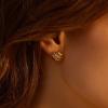 C.Paravano 18K Gold Earrings Studs Stud Earrings for Women Hypoallergenic Earring for Women Flatback Stud Earrings Stud Earrings Gold(EARRING_46)