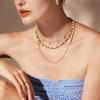 C.Paravano Pearl Necklaces for Women Pearl Choker Necklace 18K Gold Plated Chain Necklace Necklaces Pearl Real Pearl Necklace Long Pearl Necklace Pearl Necklace(NECKLACE-F24)