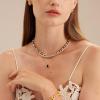 C.Paravano Pearl Necklaces for Women Pearl Choker Necklace 18K Gold Plated Chain Necklace Necklaces Pearl Real Pearl Necklace Long Pearl Necklace Pearl Necklace(NECKLACE-F38)