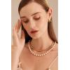 C.Paravano Pearl Necklaces for Women Pearl Choker Necklace 18K Gold Plated Chain Necklace Necklaces Pearl Real Pearl Necklace Long Pearl Necklace Pearl Necklace(F-27)