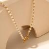 C.Paravano Pearl Necklaces for Women Pearl Choker Necklace 18K Gold Plated Chain Necklace Necklaces Pearl Real Pearl Necklace Long Pearl Necklace Pearl Necklace(F-57_GOLD)