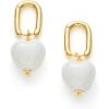 C.Paravano 18K Gold & Sterling Silver Hoop Earrings for Women(EARRING_31_WHITE)