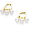 C.Paravano 18K Gold & Sterling Silver Hoop Earrings for Women(EARRING_35_GOLD)