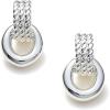 C.Paravano 18K Gold & Sterling Silver Hoop Earrings for Women(EARRING_36_SILVER)