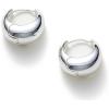 C.Paravano 18K Gold & Sterling Silver Hoop Earrings for Women(EARRING_38_SILVER)