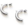 C.Paravano 18K Gold & Sterling Silver Hoop Earrings for Women(EARRING_44_SILVER)