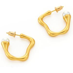 C.Paravano 18K Gold & Sterling Silver Hoop Earrings for Women(EARRING_1)