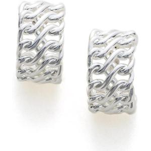 C.Paravano 18K Gold & Sterling Silver Hoop Earrings for Women(EARRING_37)