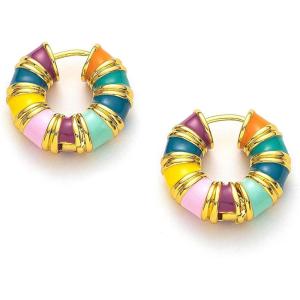 C.Paravano 18K Gold & Sterling Silver Hoop Earrings for Women(EARRING_40)