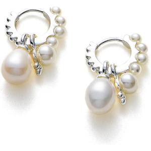 C.Paravano 18K Gold & Sterling Silver Hoop Earrings for Women(EARRING_41_SILVER)