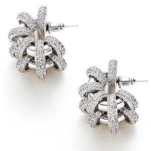 C.Paravano 18K Gold & Sterling Silver Hoop Earrings for Women(EARRING_48)