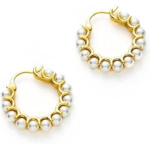 C.Paravano 18K Gold & Sterling Silver Hoop Earrings for Women(EARRING_51)