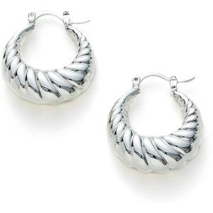 C.Paravano 18K Gold & Sterling Silver Hoop Earrings for Women(EARRING_53)