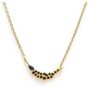 C.Paravano Necklaces for Women | Jewelry | Necklace | 18K Necklace for Women | Jewelry for Women | Chain Necklace | Pendant Necklace for Women | Necklaces for Her | Gemstone Necklace(F63-Black)