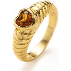 C.Paravano Rings for Women Womens Rings Size 6 7 8 Gold Plated Rings Fashion Rings for Women Statement Rings for Women Stackable Rings for Women(RING_16)