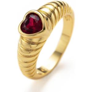 C.Paravano Rings for Women Womens Rings Size 6 7 8 Gold Plated Rings Fashion Rings for Women Statement Rings for Women Stackable Rings for Women(RING_17)