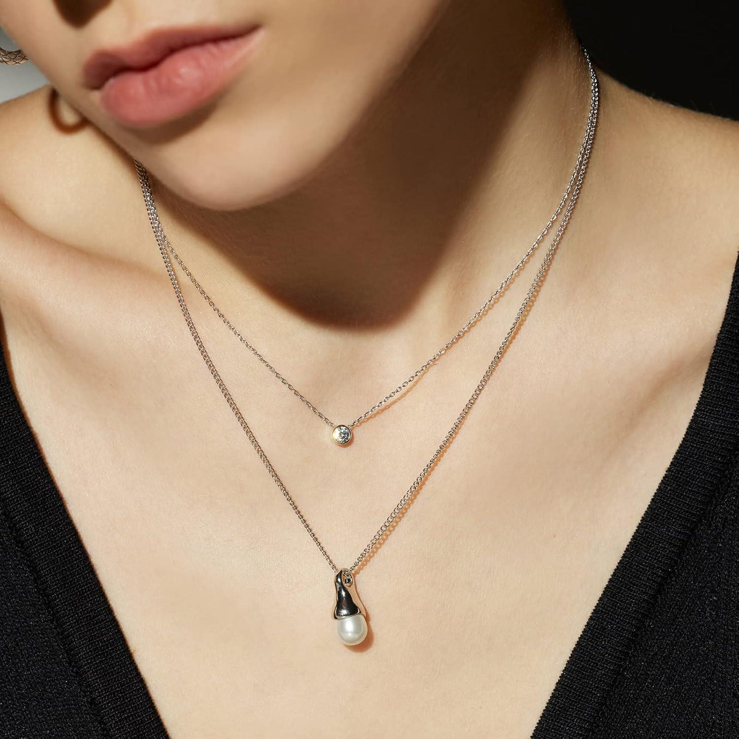 imageCParavano Mothers Day Gifts Necklaces for Women Necklaces for Women Gemstone Pendant Necklace for Women Necklaces for Women Gold 18kF11White