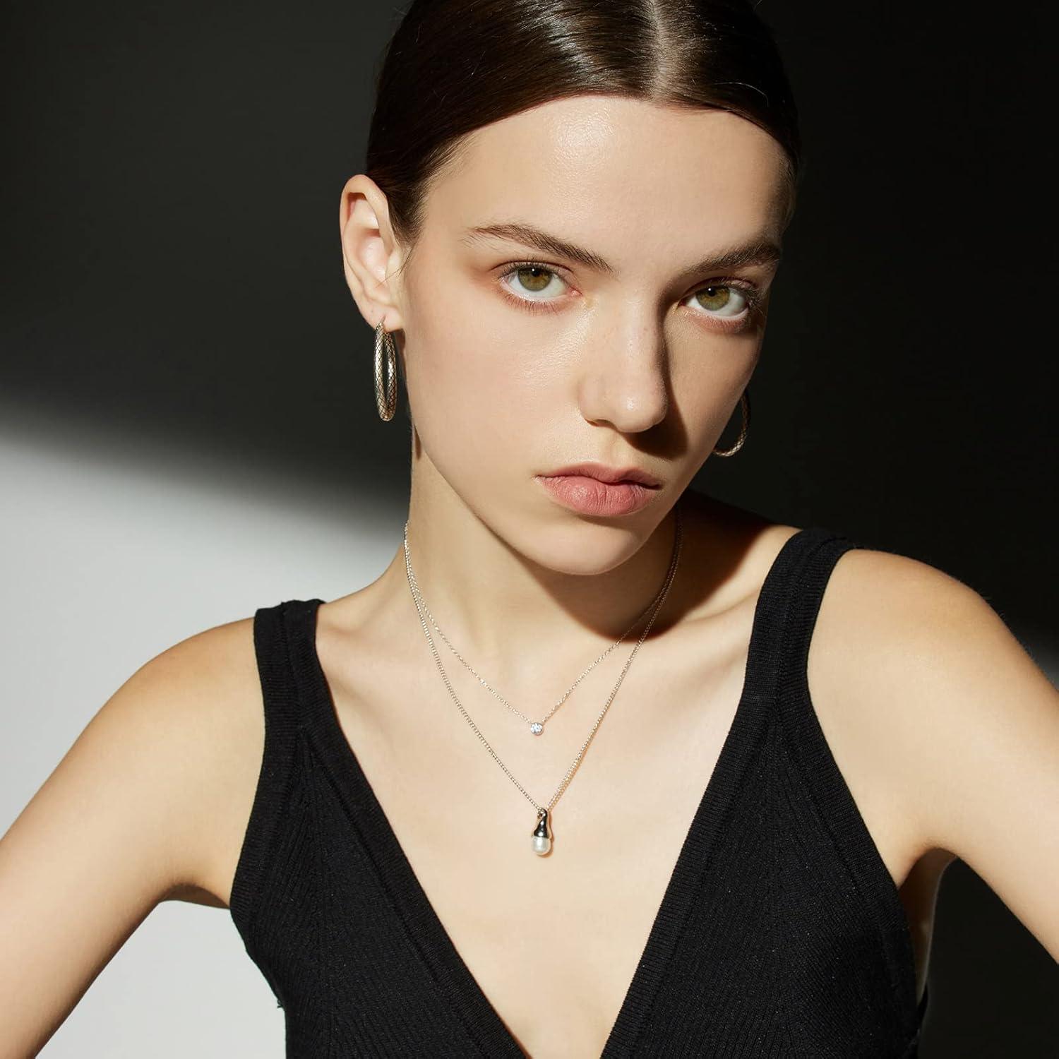 imageCParavano Mothers Day Gifts Necklaces for Women Necklaces for Women Gemstone Pendant Necklace for Women Necklaces for Women Gold 18kF11White