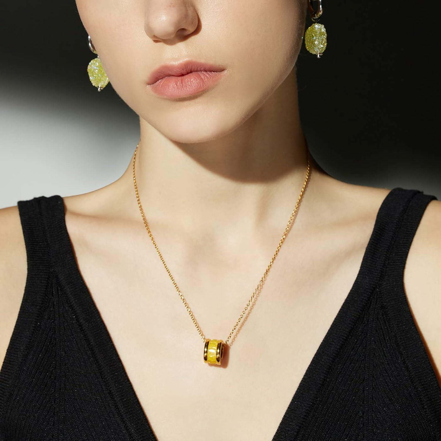 imageCParavano Mothers Day Gifts Necklaces for Women Necklaces for Women Gemstone Pendant Necklace for Women Necklaces for Women Gold 18kF47Yellow