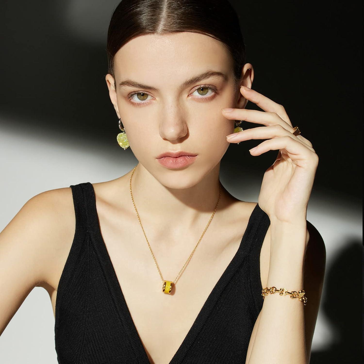 imageCParavano Mothers Day Gifts Necklaces for Women Necklaces for Women Gemstone Pendant Necklace for Women Necklaces for Women Gold 18kF47Yellow