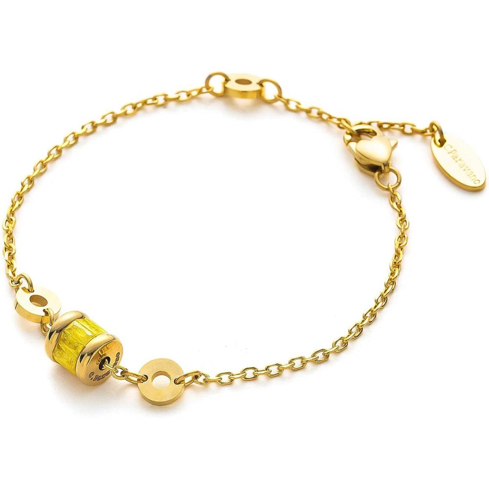 imageCParavano Bracelet for Women 18k Gold Plated Jewelry for Women Gold Plated Bracelets for Women Charm Bracelets Bracelets for Best Friends Adjustable Bracelets Boho BraceletsF18Yellow