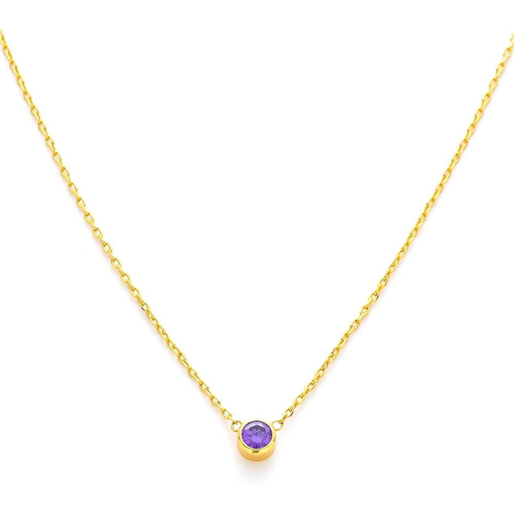 imageCParavano Mothers Day Gifts Necklaces for Women Necklaces for Women Gemstone Pendant Necklace for Women Necklaces for Women Gold 18kF11Gold Violet