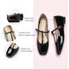 C.PARAVANO C.Paravano Mary Jane Shoes for Women | Womens Square Toe Flats | Black Glossy Leather Mary Jane (Size 6,Black_b)