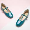 C.PARAVANO Mary Jane Shoes for Women | Womens Square Toe Flats | Blue Glossy Leather Mary Jane (Size 9,Blue_b)