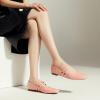 C.PARAVANO Mary Jane Shoes for Women | Womens Square Toe Flats | Pink Glossy Leather Mary Jane (Size 9,Pink_c)