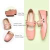 C.PARAVANO Mary Jane Shoes for Women | Womens Square Toe Flats | Pink Glossy Leather Mary Jane (Size 9,Pink_c)