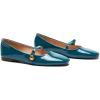 C.PARAVANO Mary Jane Shoes for Women Womens Square Toe Flats Mary Jane Flats Women’s Flat (Size 7,Peacockblue_d)