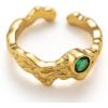 C.Paravano 18K Gold Adjustable Emerald Solitaire Ring – Yellow Gold, Vintage, Wedding, Engagement