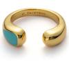 C.Paravano 18K Gold Adjustable Open-Frame Turquoise Oval Ring for Women – Yellow Gold – Cocktail Party – Jewelry
