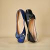 C.Paravano Ballet Flats | Flats Women | Dress Shoes for Women | Square Toe Flats | Flats Shoes Women | Black Flats(Size 5.5,Navy)
