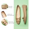 C.Paravano Ballet Flats | Slip-on Shoes Women | Bowknot Round Toe Shoes | Womens Flats(Size 9,Camel)