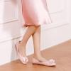 C.Paravano Ballet Flats for Women | Women’s Flats | Square Toe | Slip On Dress Shoes | Satin Flower Shoes(Size 5.5,Pink)