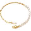 C.Paravano Bracelet for Women 18k Gold Plated Jewelry for Women Gold Plated Bracelets for Women Charm Bracelets Bracelets for Best Friends Adjustable Bracelets Boho Bracelets(F9-Pearl-Gold)