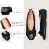 C.Paravano Genuine Leather Flats for Women | Ballet Flats | Round Toe Shoes | Dress Shoes for Women(Black)