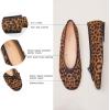 C.Paravano Genuine Leather Flats for Women | Ballet Flats | Round Toe Shoes | Dress Shoes for Women(Leopard)