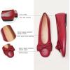 C.Paravano Genuine Leather Flats for Women | Ballet Flats | Round Toe Shoes | Dress Shoes for Women(Red)