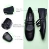 C.Paravano Mary Jane Flat | Women’s Flats | Square Toe Ballet Flats | Ballet Flats for Women | Dress Shoes Women(Black)