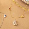 C.Paravano Mothers Day Gifts | Necklaces for Women | Necklaces for Women Gemstone | Pendant Necklace for Women | Necklaces for Women Gold 18k(F-42_GOLD_BLUE)