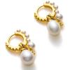 C.Paravano Pearl Earrings for Women | Hoop Earrings for Women | Drop Earrings for Women | Dangling Earrings for Women | Gold Huggies Earrings for Women