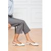 C.Paravano Slingback Flats | Women’s Slingback Shoes | Low Heels | Square Toe Flat | Sandals Women | Block Heel Slingback Sandals(Size 8.5,Ivory)