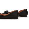 C.Paravano Women’s Flats | Genuine Leather | Women’s Ballet Flats | Square Toe Shoes | Leather Flats for Women(Black)