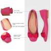 C.Paravano Women’s Flats | Genuine Leather | Women’s Ballet Flats | Square Toe Shoes | Leather Flats for Women(Hotpink)