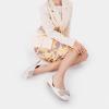 C.Paravano Women’s Flats | Genuine Leather | Women’s Ballet Flats | Square Toe Shoes | Leather Flats for Women(Ivory)